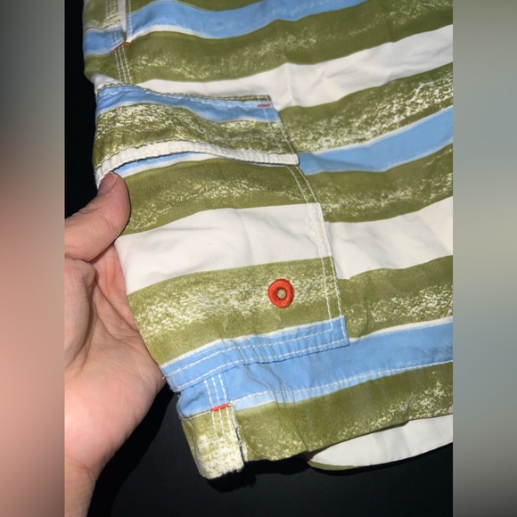 Tommy Bahama Relax men’s Green White Blue Mesh Lined Swim Trunks Size Medium EUC - Picture 2 of 8